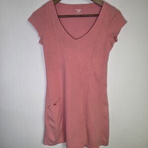 Horny Toad Coral Cap Sleeve V Neck Mini Dress With Pocket Size Small